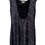 Sequin Dress by Allen Schwartz black shimmer dress, back cut out, ribbon detail Size XL Photo 1