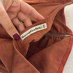 Abercrombie & Fitch  satin halter midi dress in rust orange Photo 2