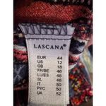 LASCANA Paisley Print Smocked Mock Neck Long Sleeve Blouse Women 12 Blue Photo 5