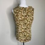 Kate Hill  Silk Brown Cream Tan Sleeveless Blouse Sz 8 Photo 1