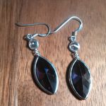 Simulated Purple and White Diamond Sterling Silver Dangle Earrings Photo 3