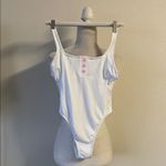 Stoney Clover Lane Target  White Heart Henley One-Piece Swimsuit Bathing Suit Photo 3