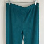 Misook  Teal Striped Pull On Pants Photo 3