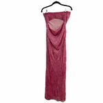 For Love & Lemons Francesca Pink Strapless Paisley Velveteen Maxi Dress Sz M Photo 3