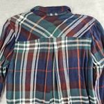 Lucky Brand  Button Up Long Sleeve Shirt Epaulettes Blue Red Womens Size Medium Photo 13