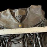 First Genuine Leather Black Tasseled Fringe Moto Western XL Vest Photo 5
