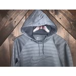 Nike Size XL Women's Gray Striped Cowl Neck Hoodie Hooded Sweatshirt Photo 1