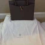 Versace Virtus Grainy Calf Leather Grey Large Top Handle Bag NWT $ 2100 Retail Photo 0