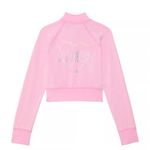PINK - Victoria's Secret PINK x LoveShackfancy reissued full-zip pink rhinestone bling sweatshirt NWT XS Photo 4