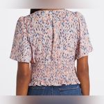 Nine Britton  Cidro Surplice Smocked Crop Blouse Pink Medium NWT STITCH FIX Photo 2