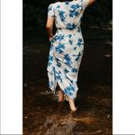 ✨ Women's Floral Print Maxi Dresses Boho Button Up Split Beach Party Dress✨ White Size L Photo 5