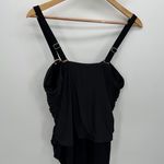 Lands' End Bathing Suit Women 18W Black Ruched One Piece Modest Removable Straps Photo 1