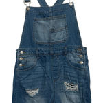 Zenana Outfitters Women's‎ Blue Denim Jean Shortalls Distressed Ripped Size M Photo 0