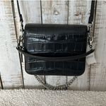 Coach Black Leather Croc Embossed Cassie 19 Crossbody Bag Purse New NWT Photo 4
