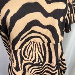 Queen B Maternity Animal Print Midi Dress Tan Black Size‎ 16 Short Sleeve Zip Size undefined Photo 4