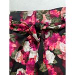 Banana Republic Pencil Skirt Sz 4 Satin Floral Pockets Belted Paperbag Girl Boss Photo 6