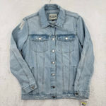 Classic Denim Jean Jacket from Dry Goods Light Wash Distressed Western Cowgirl M Blue Size M Photo 0