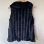 Multiples PS Open Front Faux Fur Fleece Lined Black Vest Size Small Photo 2