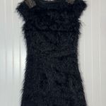 Custo Barcelona Y2K Faux Fur Beaded Mini Dress S Goth Glam Party Spain Rare Photo 0