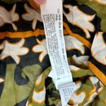 ZARA  V Neck Green Brown Pattern Beaded Tassel Long Sleeve Blouse Small NWT Photo 7