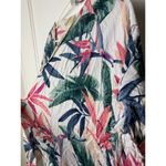 Japna  Kimono Cover Up Women's One Size White Tropical Floral Print Lightweight Photo 2