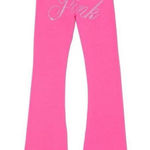 PINK - Victoria's Secret Y2K Victoria’s Secret PINK VS Bling Cotton Foldover Flare Leggings Photo 0