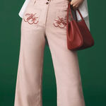 Anthropologie NWT Maeve The Junie High-Rise Flare Pants: Embroidered Edition 30 Photo 0