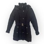 Betsey Johnson 𒀭 Faux Fur Quilted Puffer Mid Length Ski Parka Jacket 𒀭 Black S Photo 2