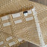 Madewell Wool Blend Fringe Detailed Geometric Scarf Wrap in Mustard Yellow Cream Photo 3