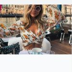 Zimmermann NWT.  Floral Print One-Shoulder Top ZIM 0/ US 4 white yellow Photo 11