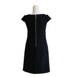 Vince Camuto  Black Cap Sleeve Back Gold Zip Mini Dress with Pockets Size 2 Photo 4