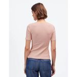 Madewell NWT  Ribbed Lace-Up Short-Sleeve Tee - Size XL Photo 3