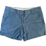 J.Crew Factory Blue Chambray Flat Front Shorts Photo 0