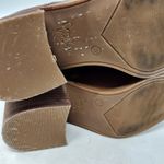 Crown Vintage Red Brown Leather Zip Up Ankle Boots Booties Chunky Heel Size 7 M Photo 6