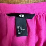 H&M  Top Womens 14 Pink 3/4 Sleeve Solid Relaxed Fit‎ V-Neck Shirred Pullover Photo 5