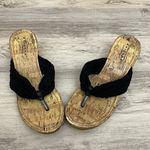 Arizona Jeans Arizona Jean Company Black Crochet Strap Cork Wedge Sandals Size 8 Photo 0