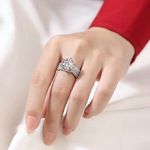 Certified 5ct. Diamond Moissanite Luxury Brilliant Cut Engagement Ring Silver Photo 0