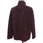 Abercrombie & Fitch A&F Half Zip Pullover Sherpa Jacket Maroon Women’s Size L Photo 2