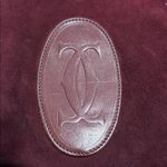 Cartier Vintage  Burgundy Suede Bag w/ Leather Trim & Logo Emboss Crossbody Photo 2