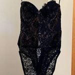 Bloomingdales  Lingerie Vintage Black Lace Bustier Bodysuit Strapless NWT Size 32 Photo 0