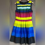 Tahari Arthur Levine, large sleeveless dress with multicolor horizontal stripes Photo 3