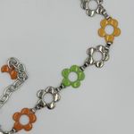 Y2K Groovy Flower Chain Belt Retro Mod Festival Colorful Metal Statement 26 Photo 1