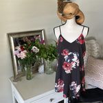 Free People intimately mini slip dress v neck gray floral BoHo western Sββ Photo 2