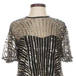 Jen's Pirate Booty Jen’s Pirate Booty Sequin Mesh Mini Dress XS Black Gold Art Deco Cocktail Photo 2