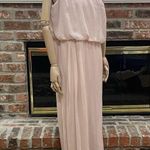 Adrianna Papell long nude/blush formal dress with silvertone hardware / 12 / NWT Photo 5