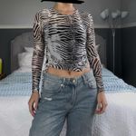 Princess Polly  Sheer Zebra Long Sleeve Top Photo 0
