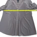 Style & Co . Gray 3/4 Sleeve Pleated‎ Blouse Photo 3