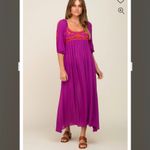Free People NEW  Wedgewood Magenta Embroidered Maxi Dress XS Photo 1