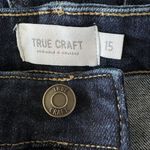 True Craft Juniors SZ 15 Skinny Jeans Distressed High-Rise Whiskered Dark Wash Photo 7