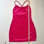 SKIMS KIM KARDASHIAN Hot Pink Velour Logo Mini Dress Photo 9